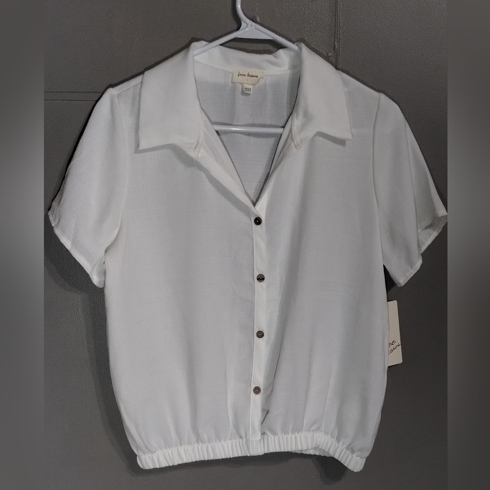 Free Kisses White Button Down Shirt